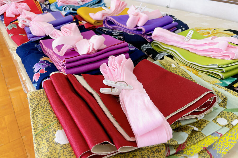 中学校家庭科授業で使用するゆかた・帯一式レンタルセット